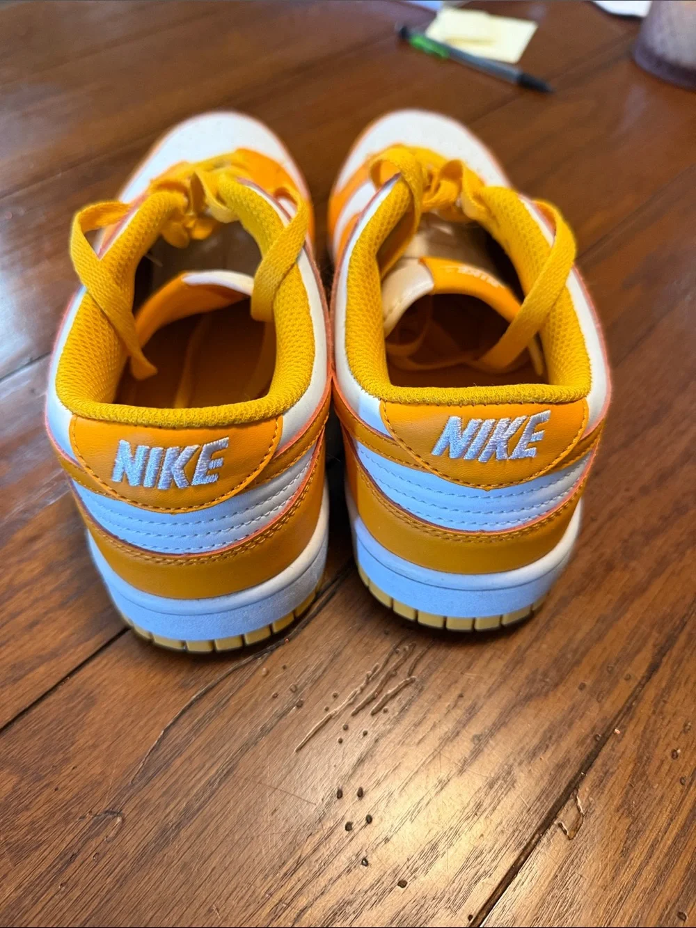 Nike Yellow and White Low-Top Sneakers